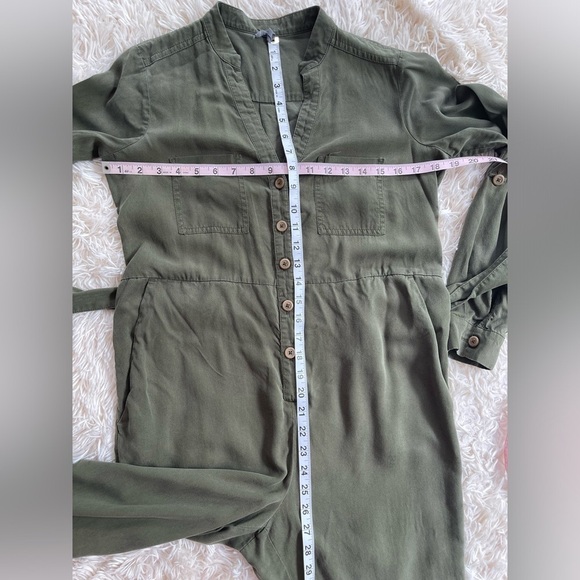 Anthropologie Preston Utility Jumpsuit olive Green Missing Belt pockets size 2 - Picture 5 of 10